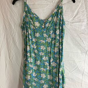 CAbi Blue and Green Floral Camisole